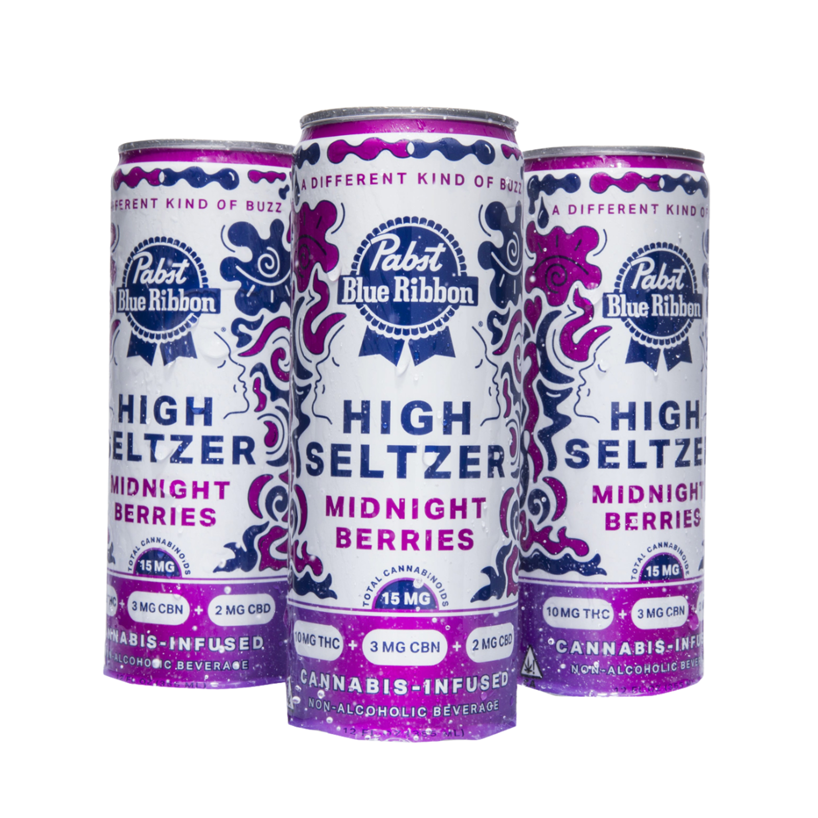 Midnight Berries | High Seltzer 12oz (4pk) 10mg THC +  3 CBN + 2 CBD | Pabst Labs - view 2