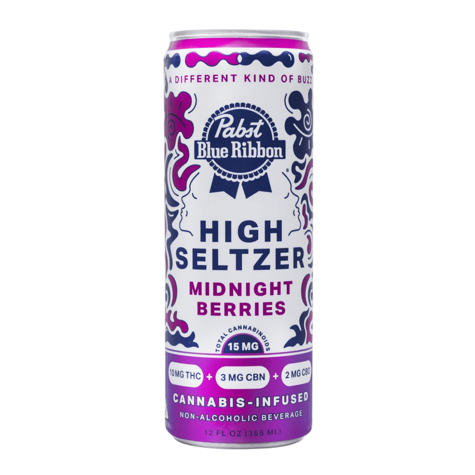 Midnight Berries | High Seltzer Single 12oz 10mg THC + 3mg CBN + 2mg CBD| Pabst Labs