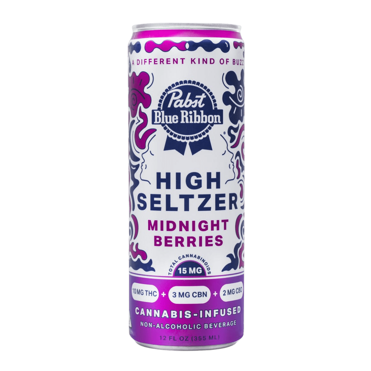 Midnight Berries | High Seltzer Single 12oz 10mg THC + 3mg CBN + 2mg CBD| Pabst Labs