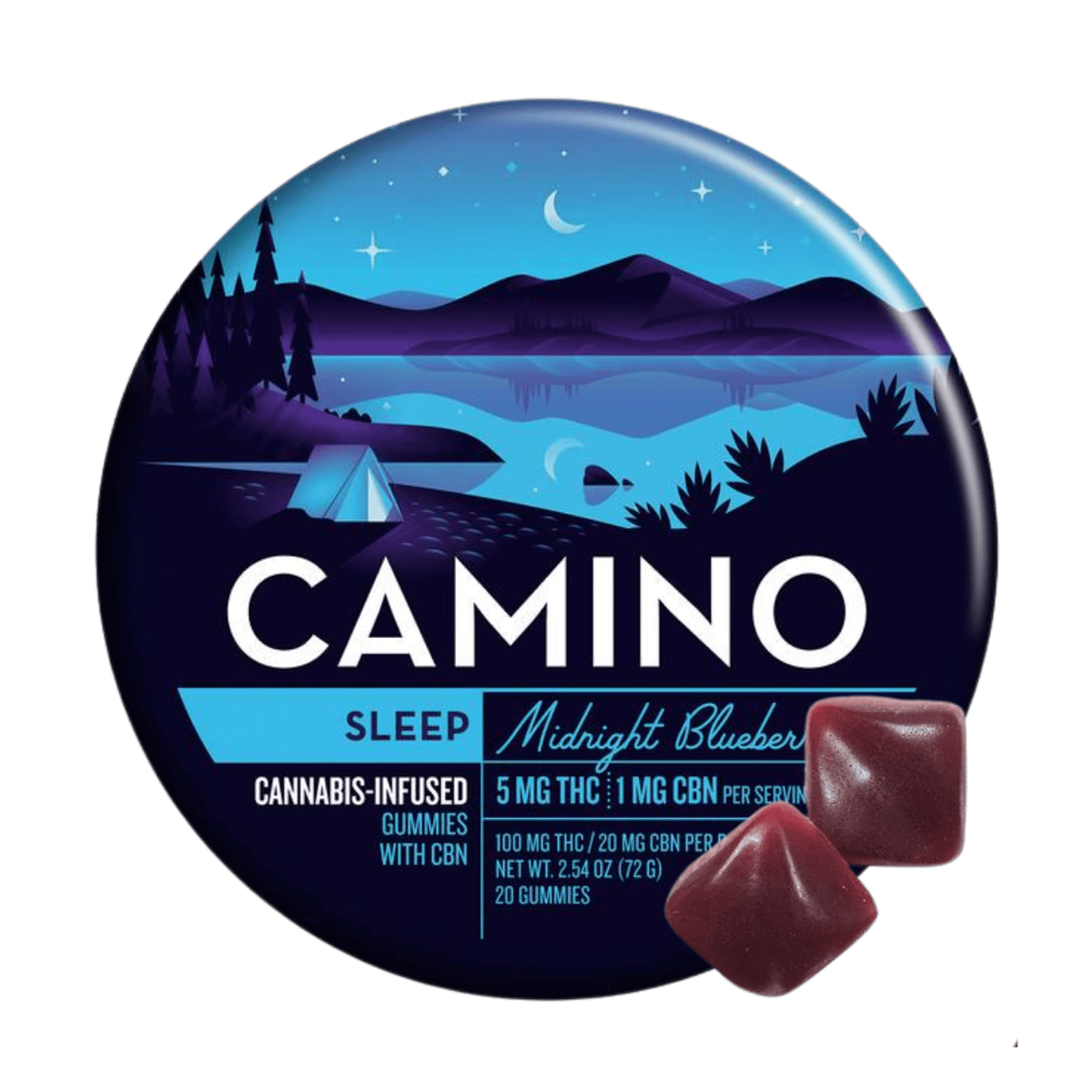 Midnight Blueberry (Sleep) (I) | 5:1 THC:CBN Gummy | Camino