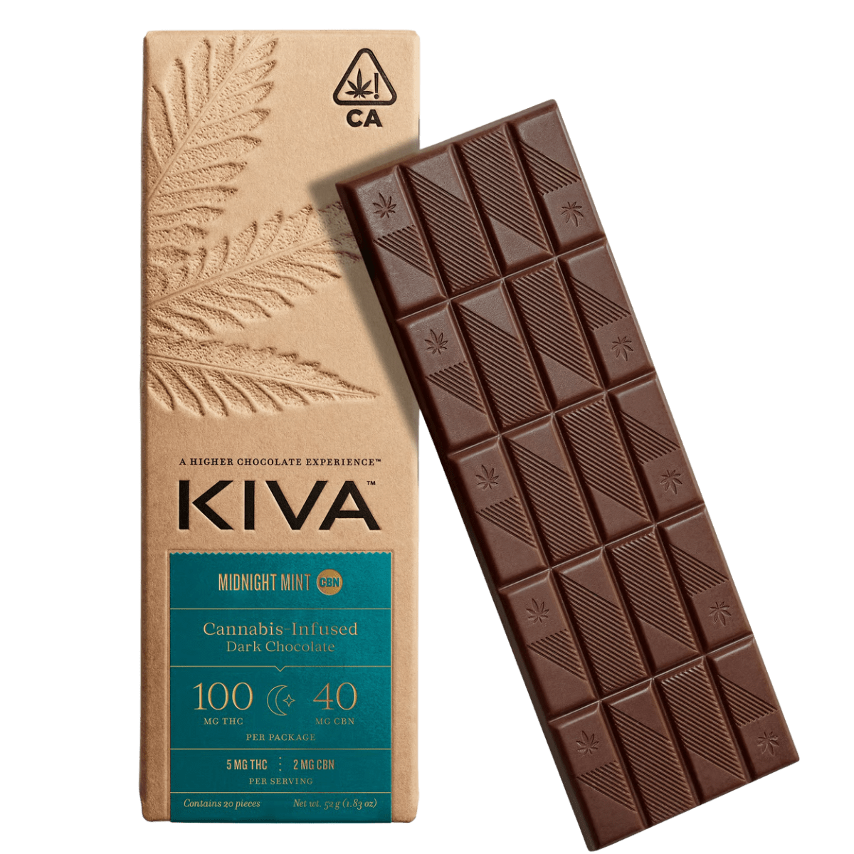 Midnight Mint (I) | Dark Chocolate Bar 100mg THC:40mg CBN | Kiva