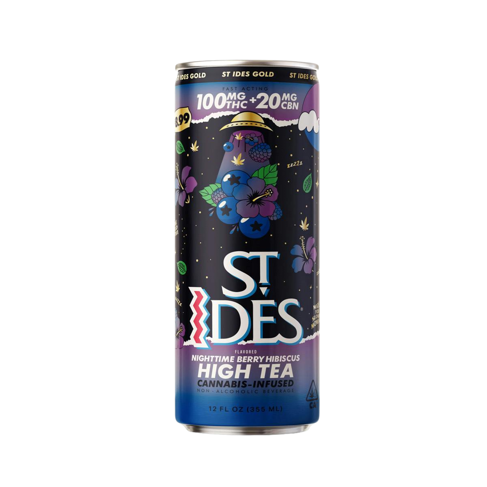Nighttime Berry Hibiscus (Single) | 12oz 100mg + 20mg CBN High Tea | St Ides