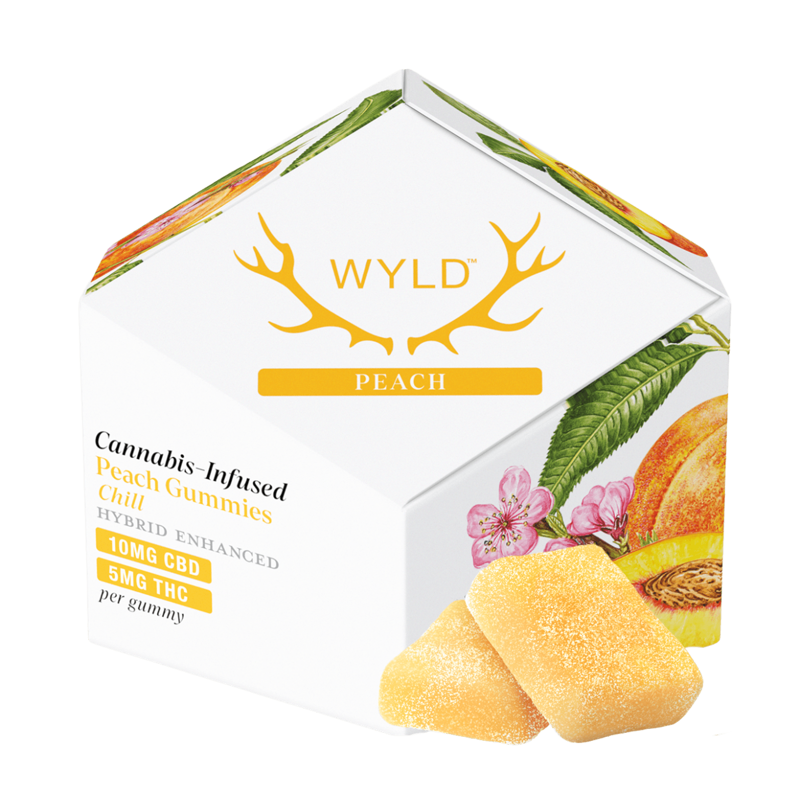 Peach (H)  | 10mg CBD: 5mg THC 10Pk Gummies | Wyld