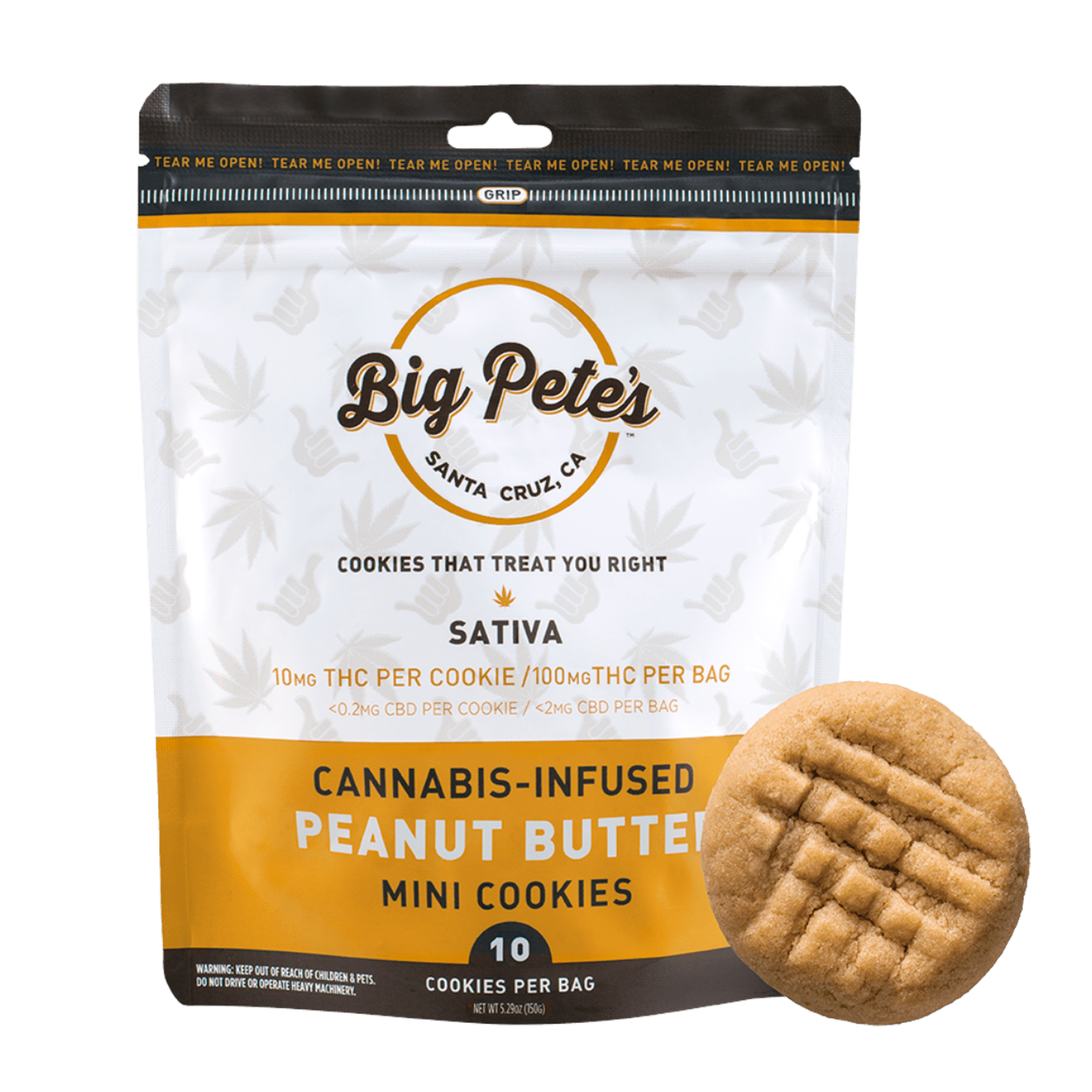 Peanut Butter (S) | 10pk 100mg Cookies | Big Pete's Treats
