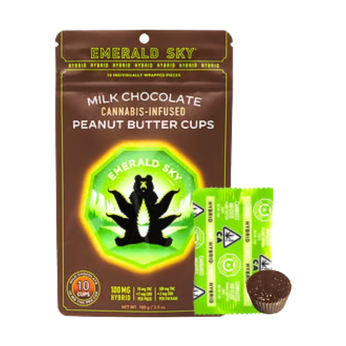 Peanut Butter Cups (H) | 10mg 10pk Milk Chocolate | Emerald Sky