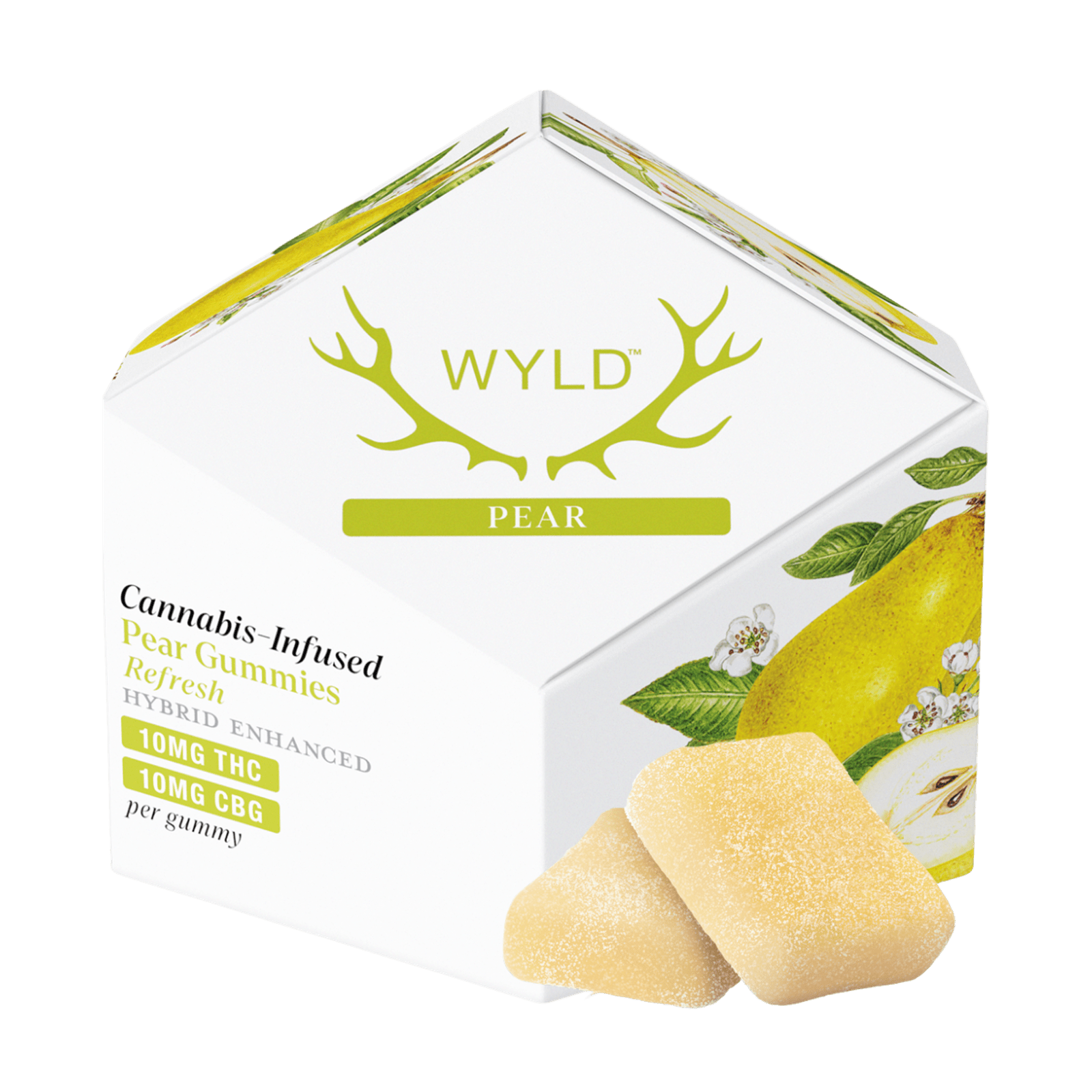 Pear  (H) | 10mg THC:10mg CBG 10Pk Gummies | Wyld