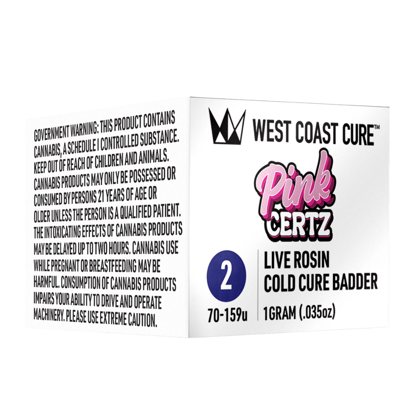 Pink Certz (H) | 1g Tier 2 Live Rosin Cold Cure Badder | West Coast Cure