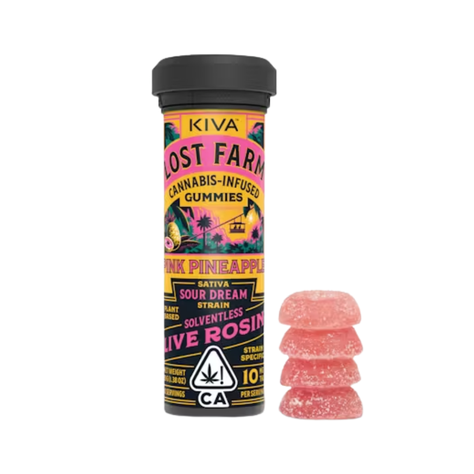 Pink Pineapple x Sour Dream (S) | 100mg Live Rosin Gummies | Lost Farm