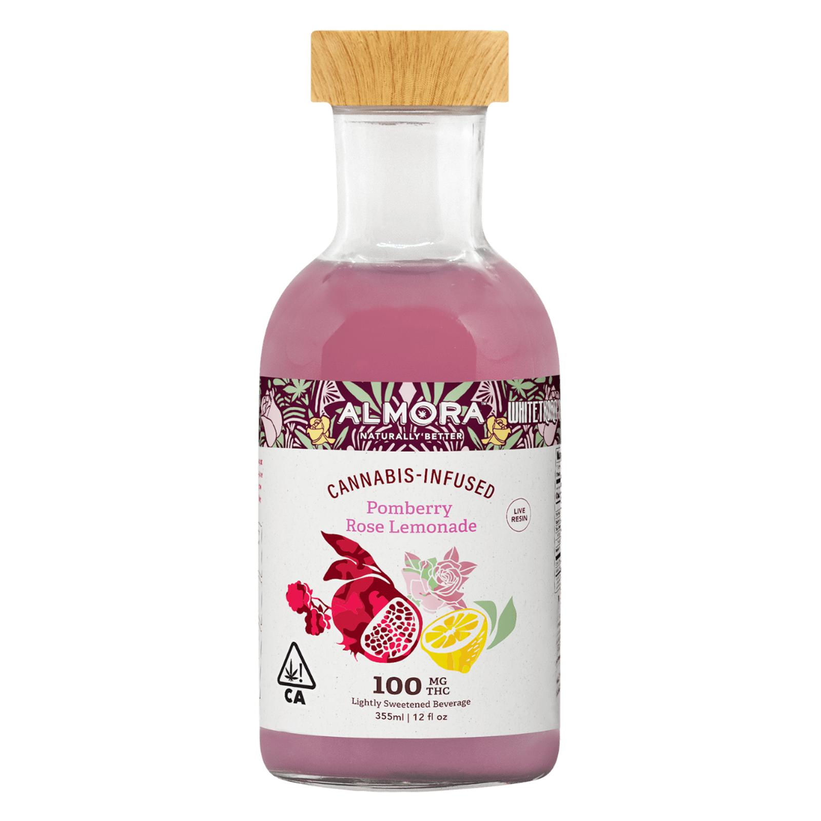 Pomberry Rose Lemonade | 12oz 100mg Beverage | Almora Farms x Whitethorn Rose Farms