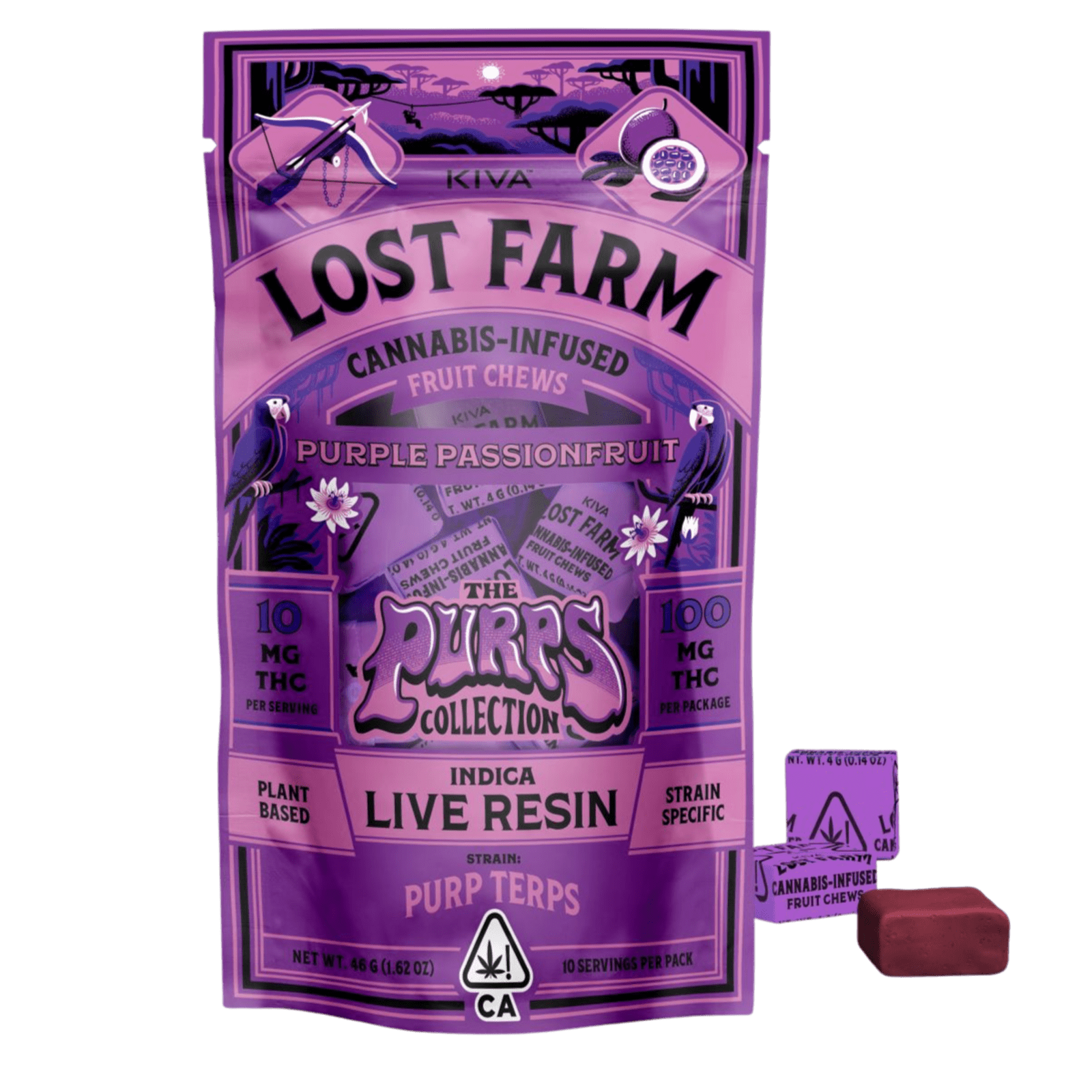 Purple Passionfruit (Purp Terp) (I) | Lost Farms Chews 100mg | Lost Farm