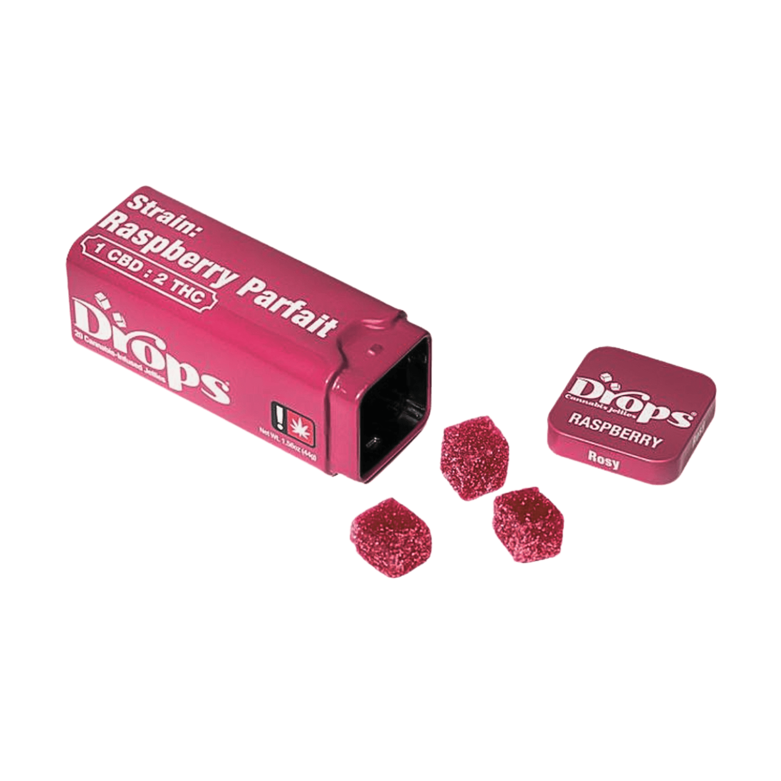 Raspberry (Bicycle Day) (S) | 20pk Rosy 1:2 (2.5mg:5mg CBD:THC) Live Rosin Jellies | Drops - view 3