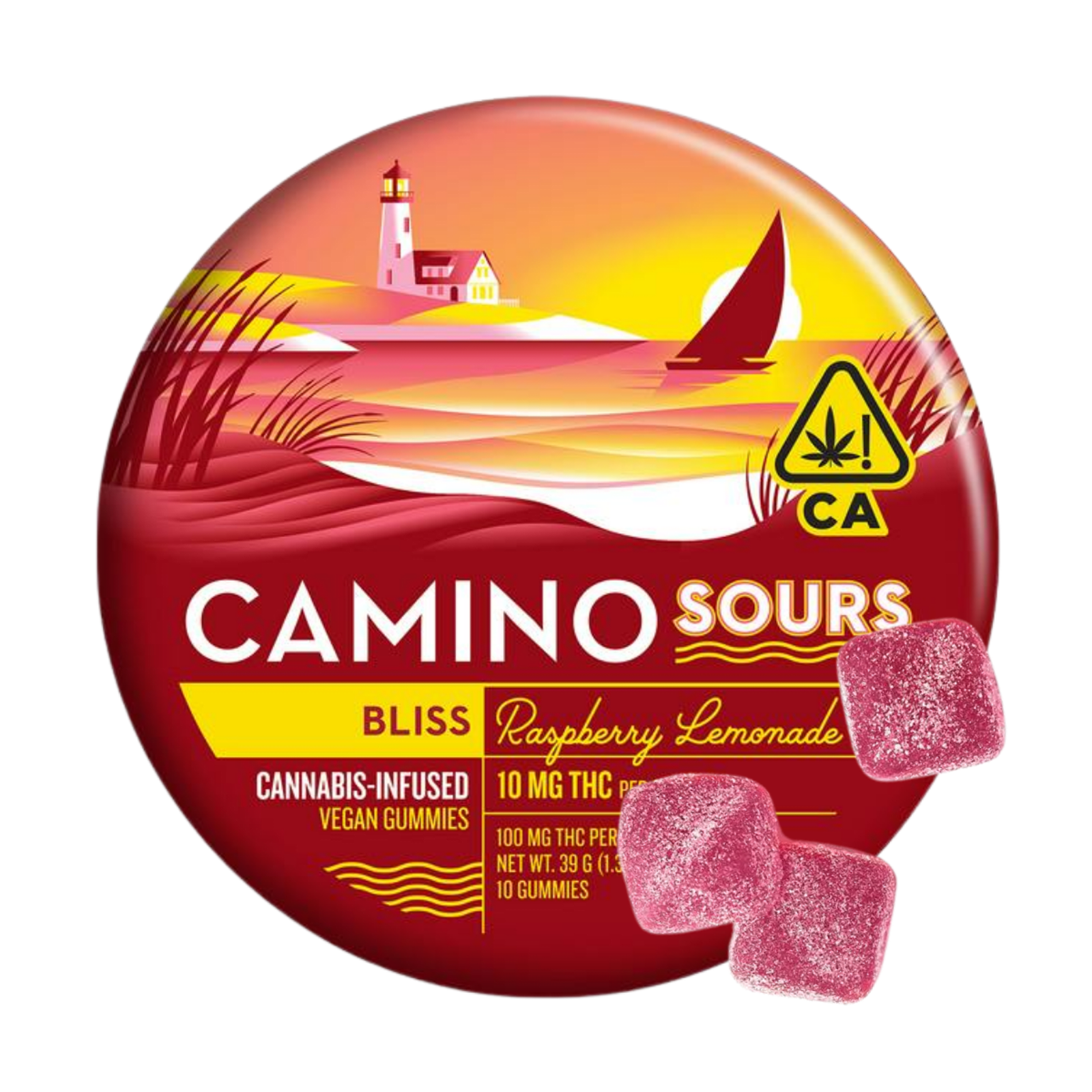Raspberry Lemonade (Bliss) (H) | 100mg Sours Gummies | Camino