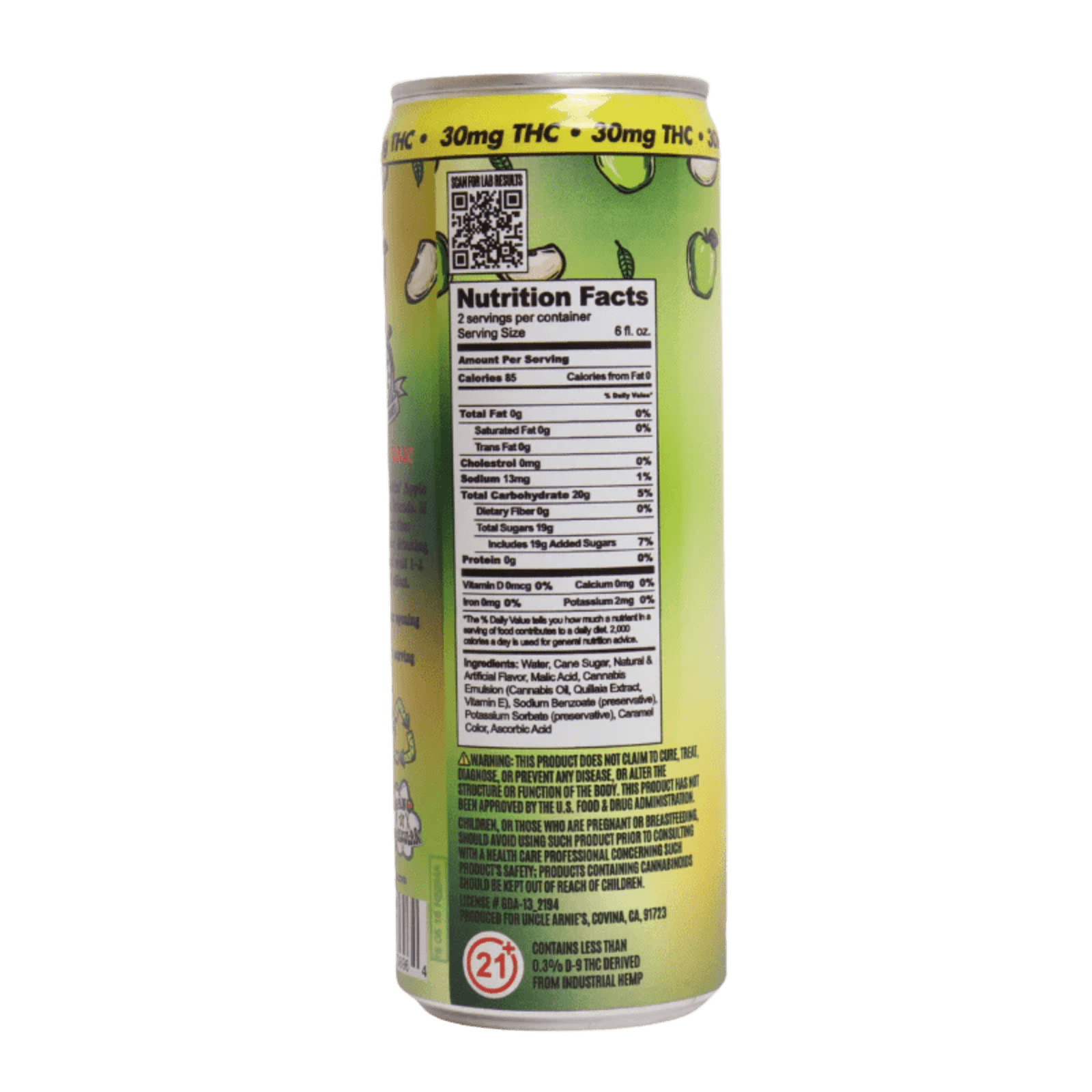 Smacking Apple | 100mg 12oz Can Beverage | Uncle Arnie's - view 2