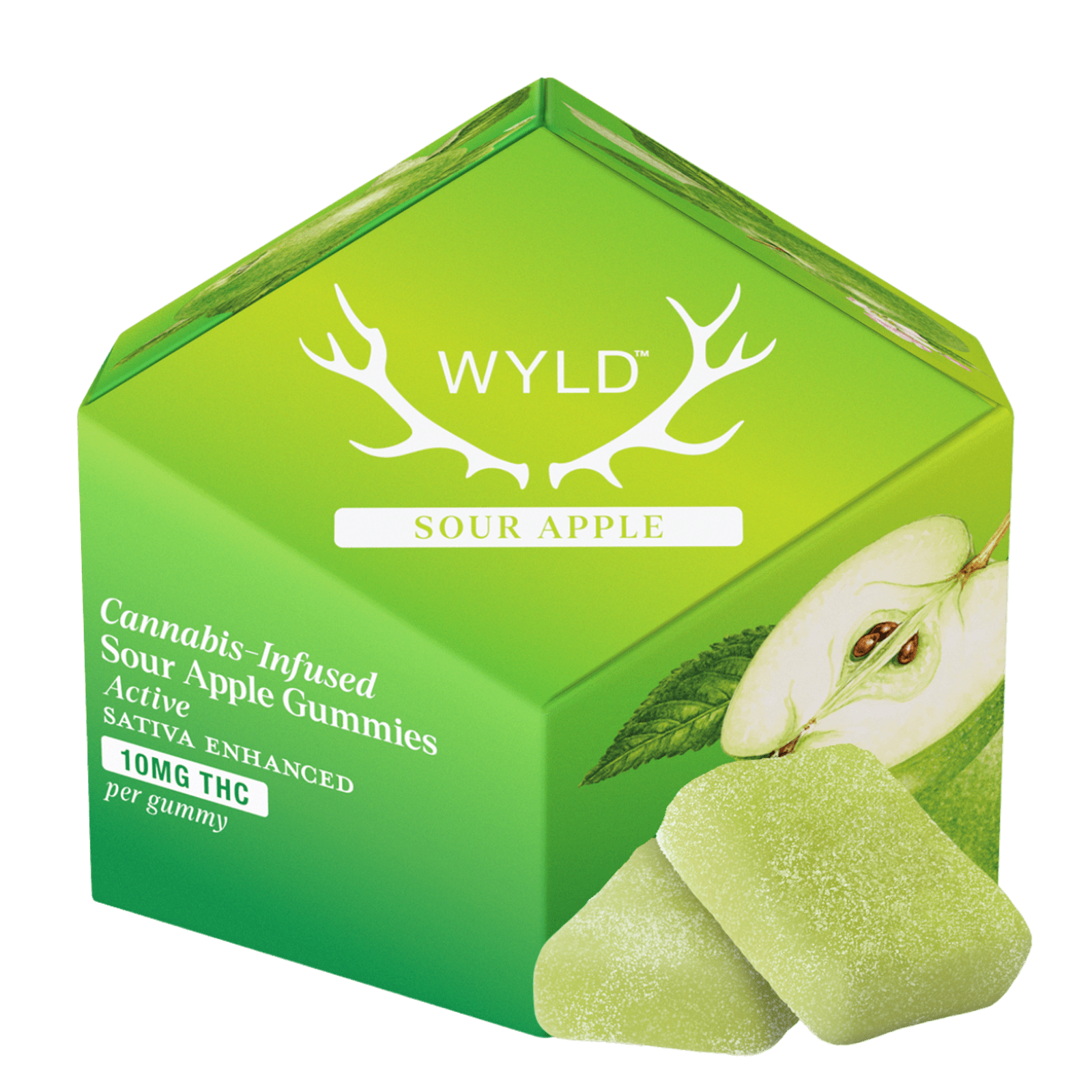 Sour Apple (S) | 10mg 10pk Gummies | Wyld