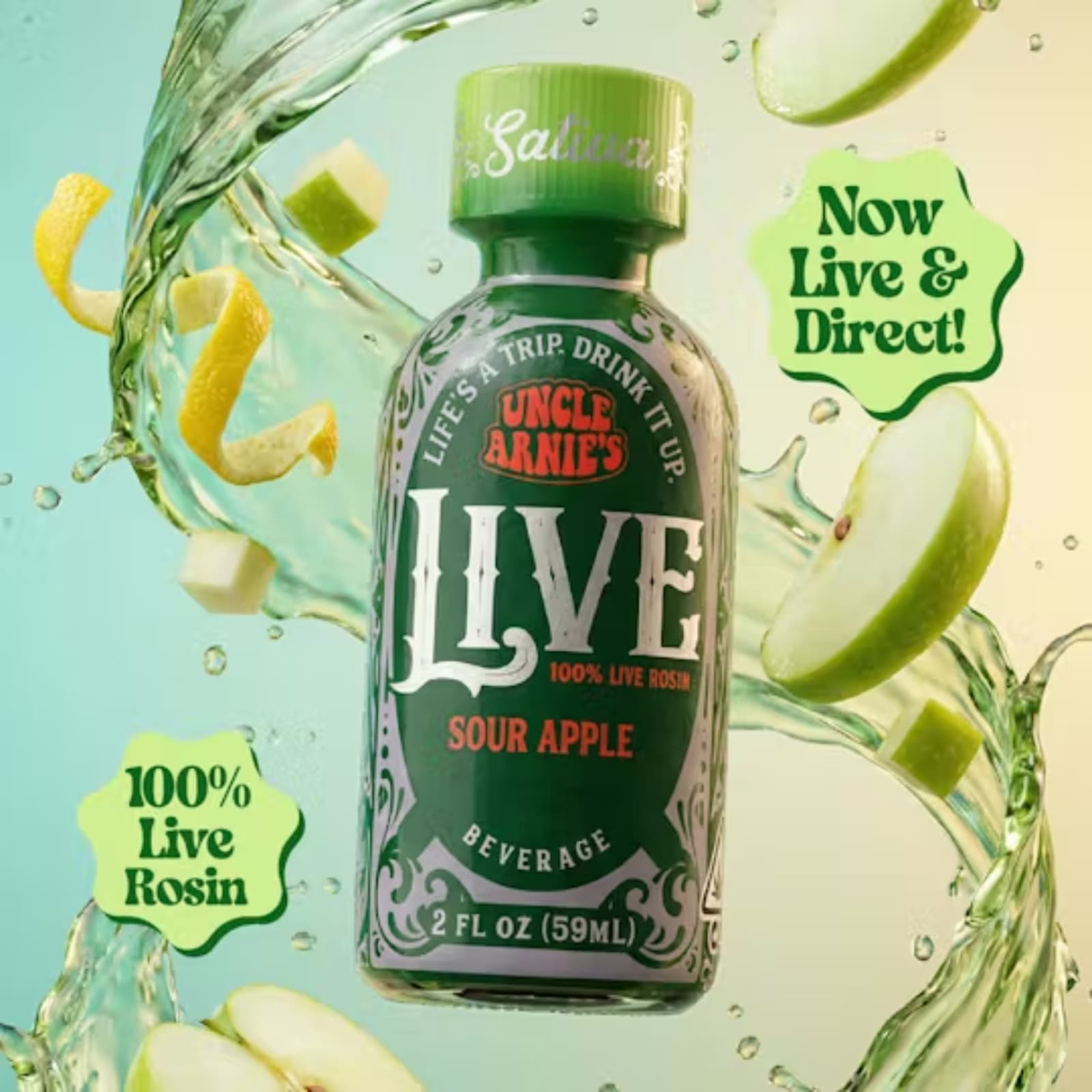 Sour Apple (S) | 2oz 100mg 100% Live Rosin | Uncle Arnie's - view 2