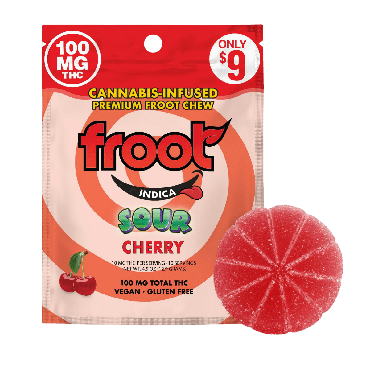 Sour Cherry (I) | 100mg THC Gummies | FROOT