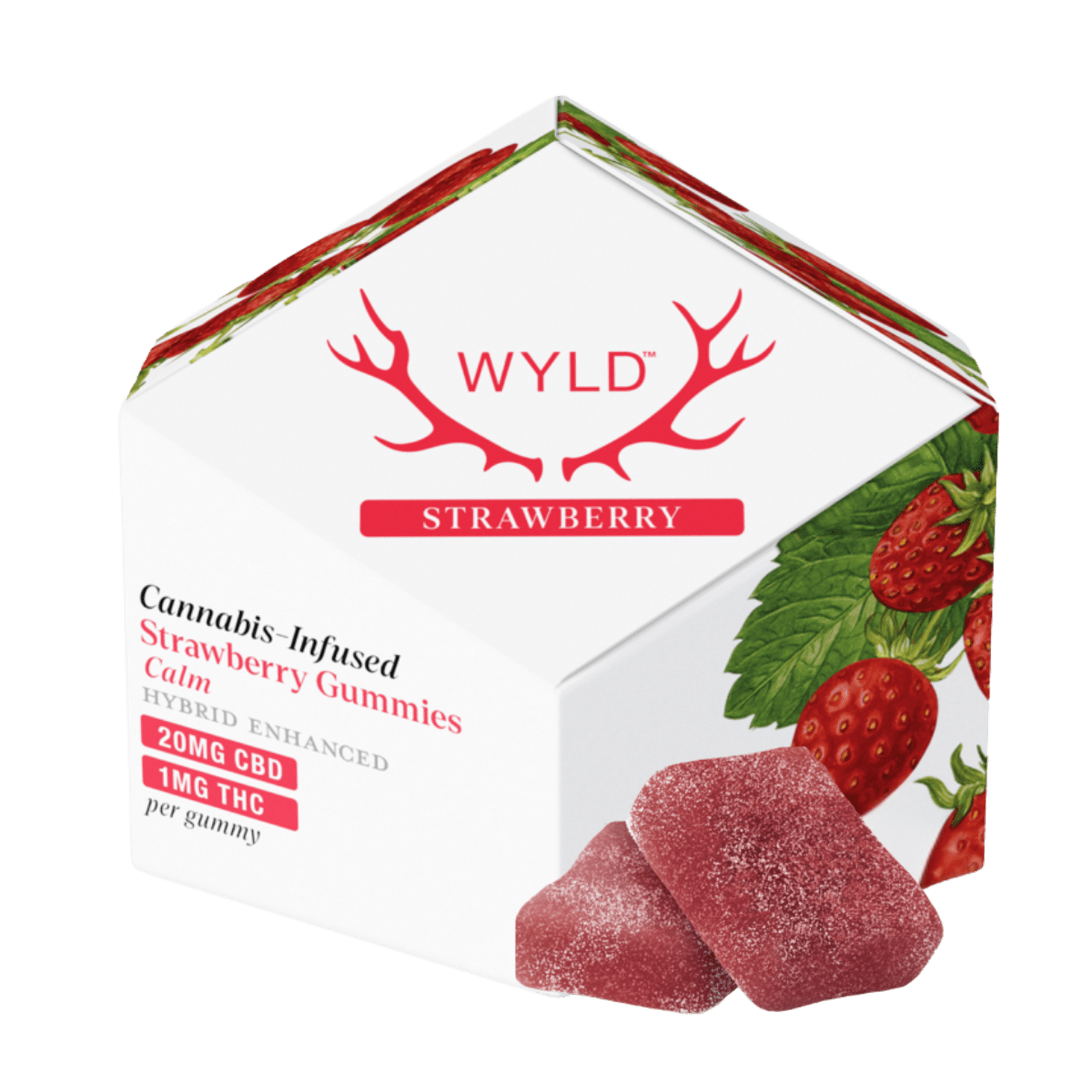 Strawberry (H)  | 20mg CBD 1mg THC 10Pk Gummies  | Wyld