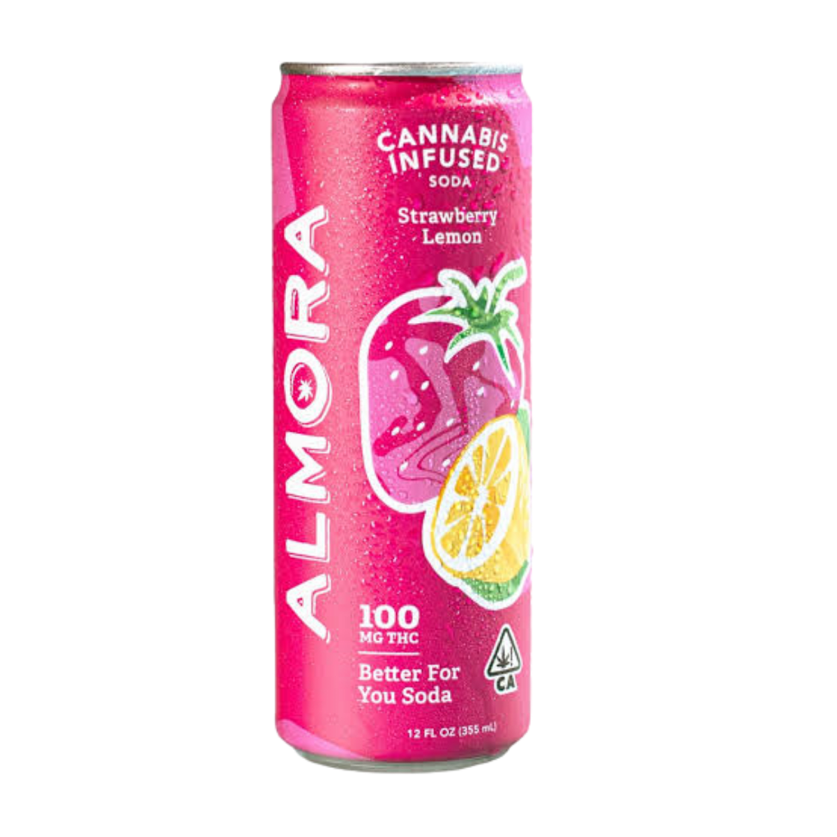 Strawberry Lemon | 12oz 100mg Prebiotic Soda | Almora Farms