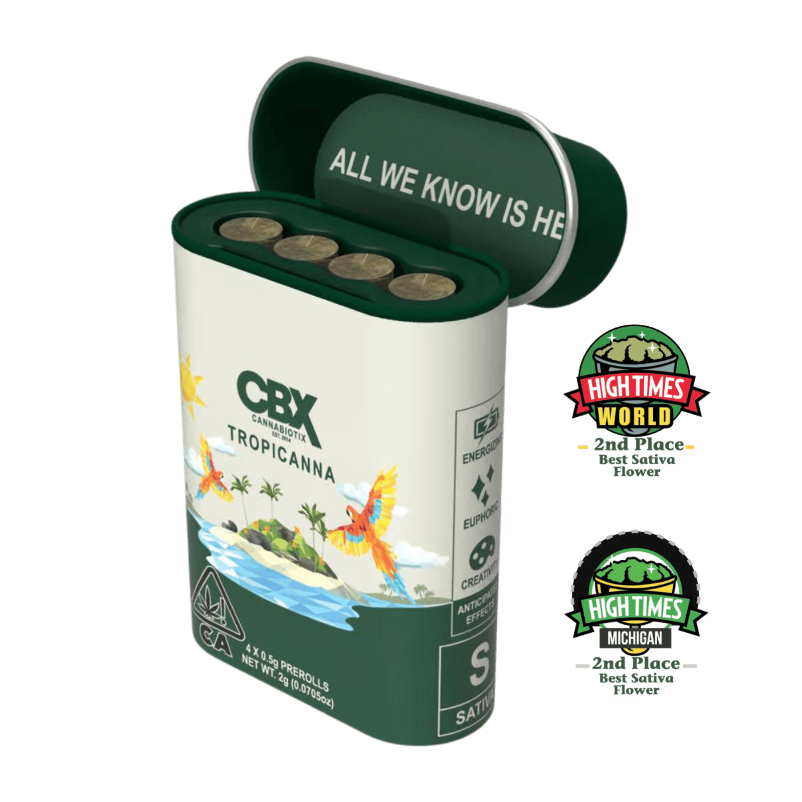 Tropicanna (S) | .5g 4pk Indoor Prerolls | CBX - view 2