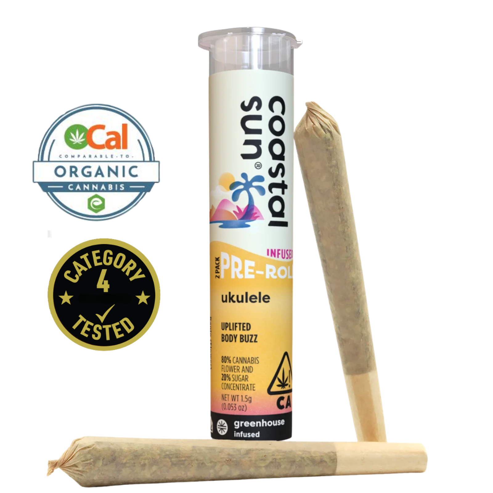 Ukulele (S) | .75g 2pk Infused Preroll | Coastal Sun