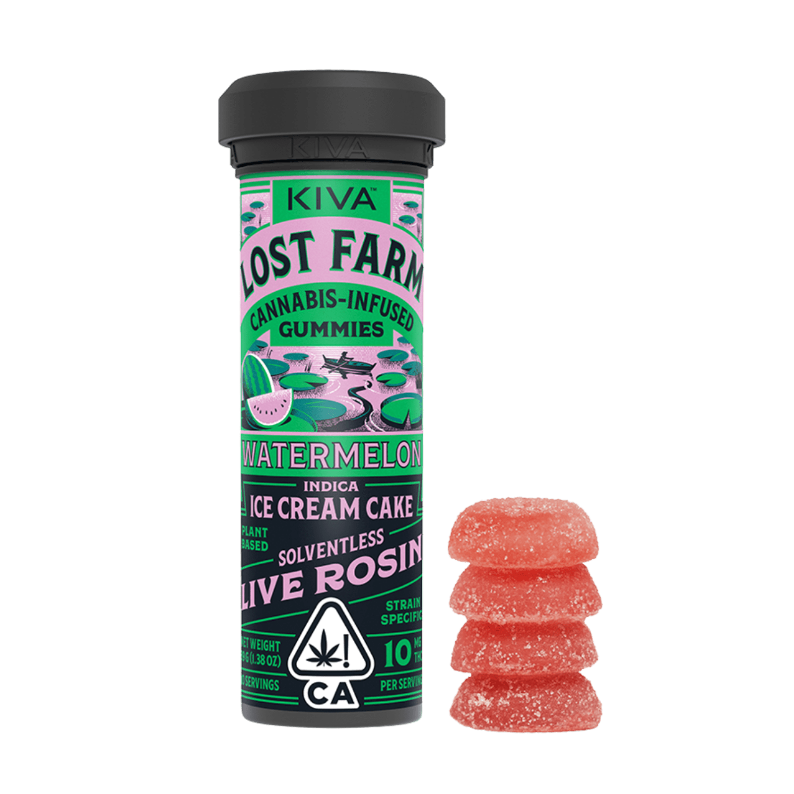 Watermelon (Ice Cream Cake) (I) | 100mg Live Rosin Gummies | Lost Farm