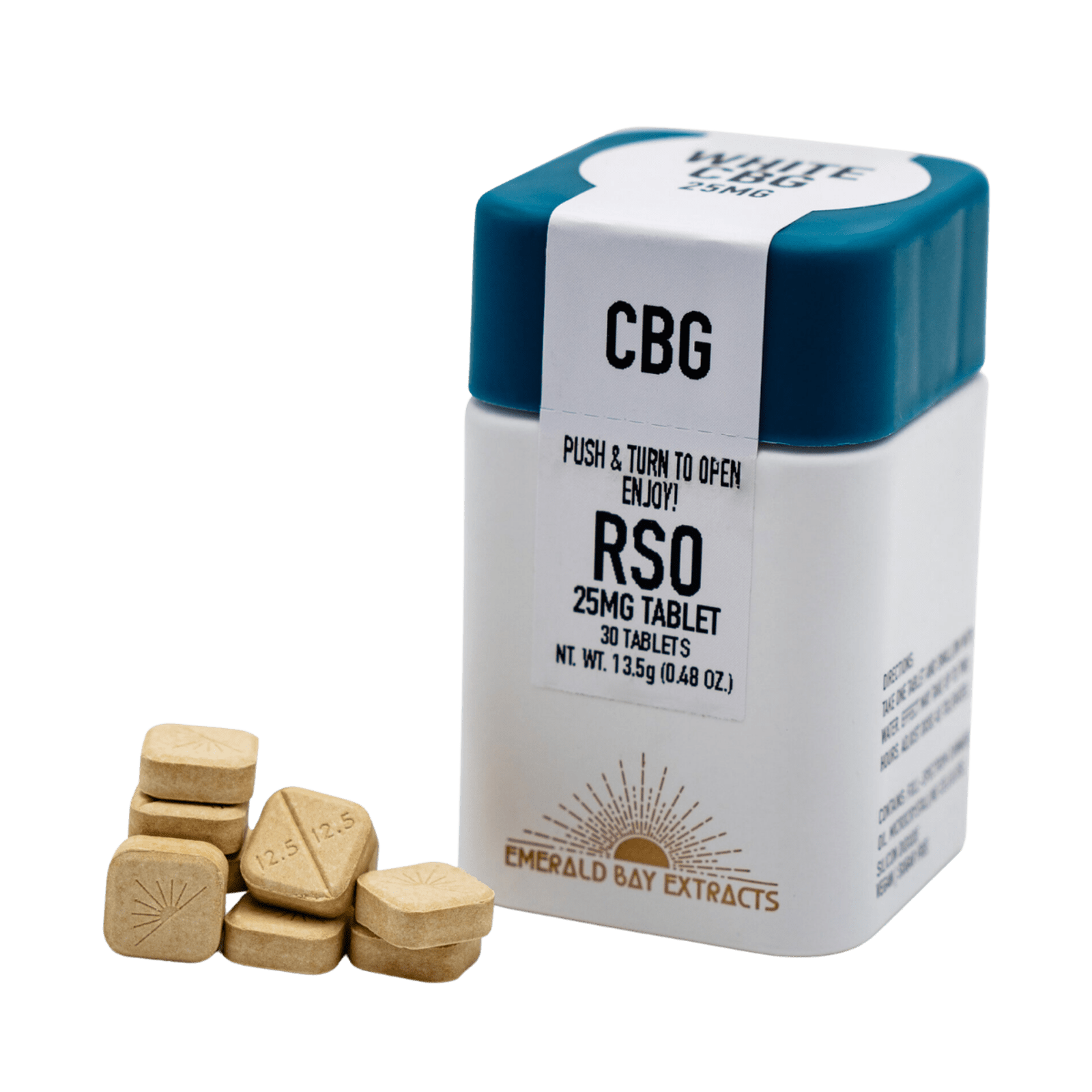 White CBG (H) | 25mg/1000mg (40pk) CBG RSO Tablets | Emerald Bay Extracts