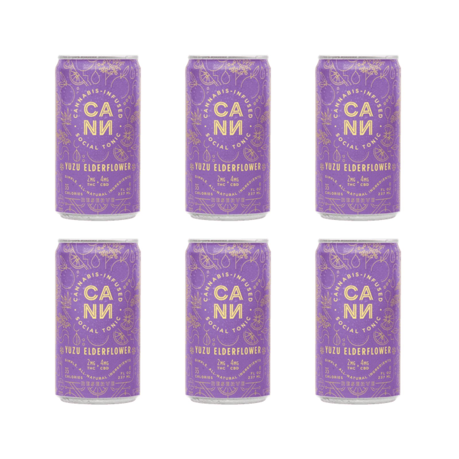 Yuzu Elderflower | 8oz (6pk) 2:4 THC:CBD Social Tonic Beverage | Cann Social Tonic - view 4