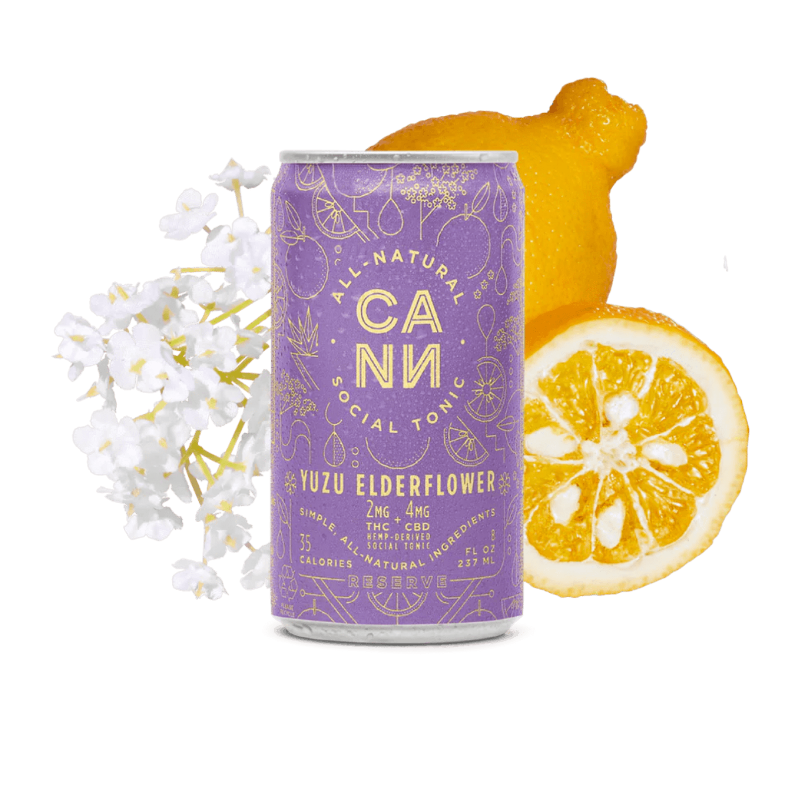 Yuzu Elderflower | 8oz (6pk) 2:4 THC:CBD Social Tonic Beverage | Cann Social Tonic - view 2