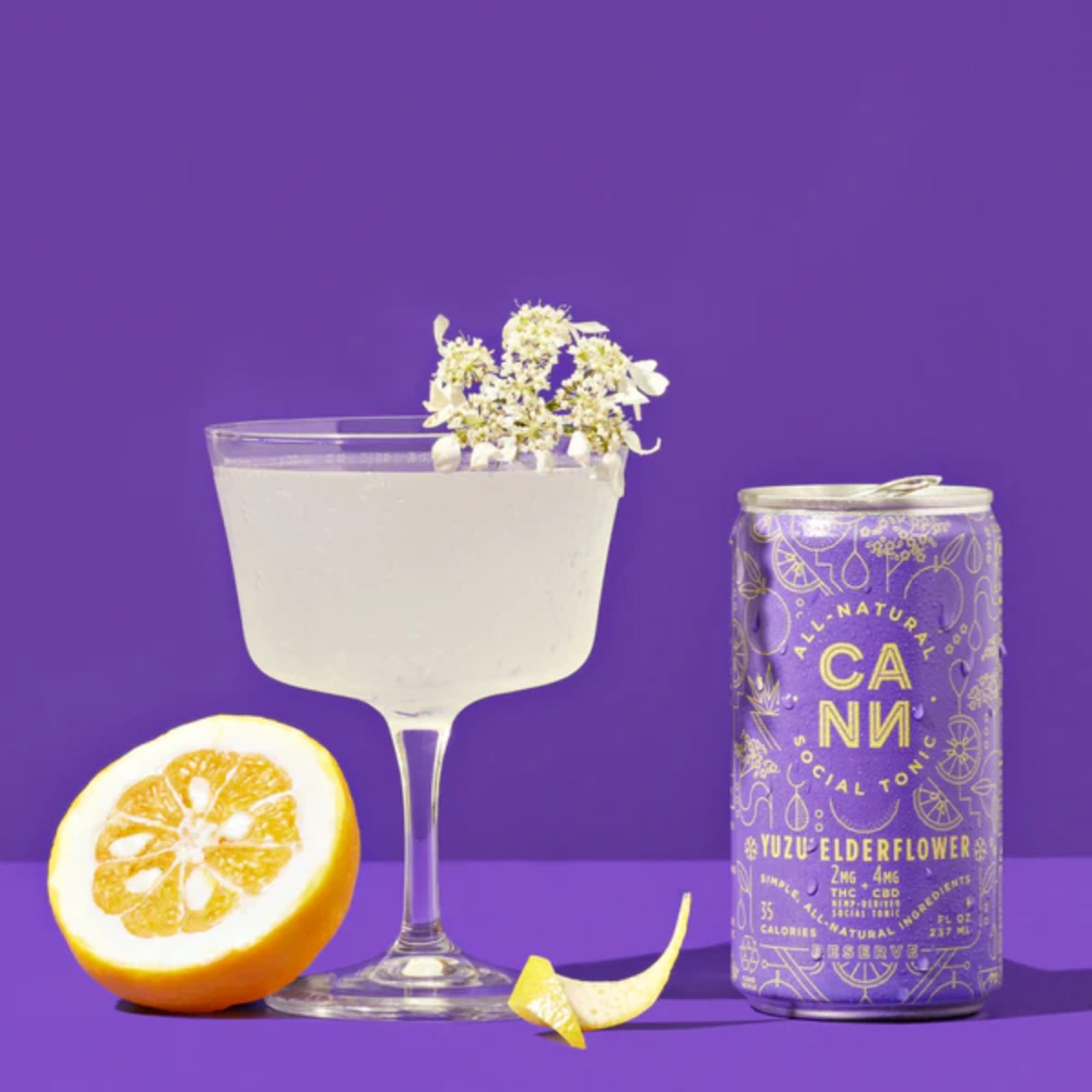 Yuzu Elderflower | 8oz (6pk) 2:4 THC:CBD Social Tonic Beverage | Cann Social Tonic - view 3