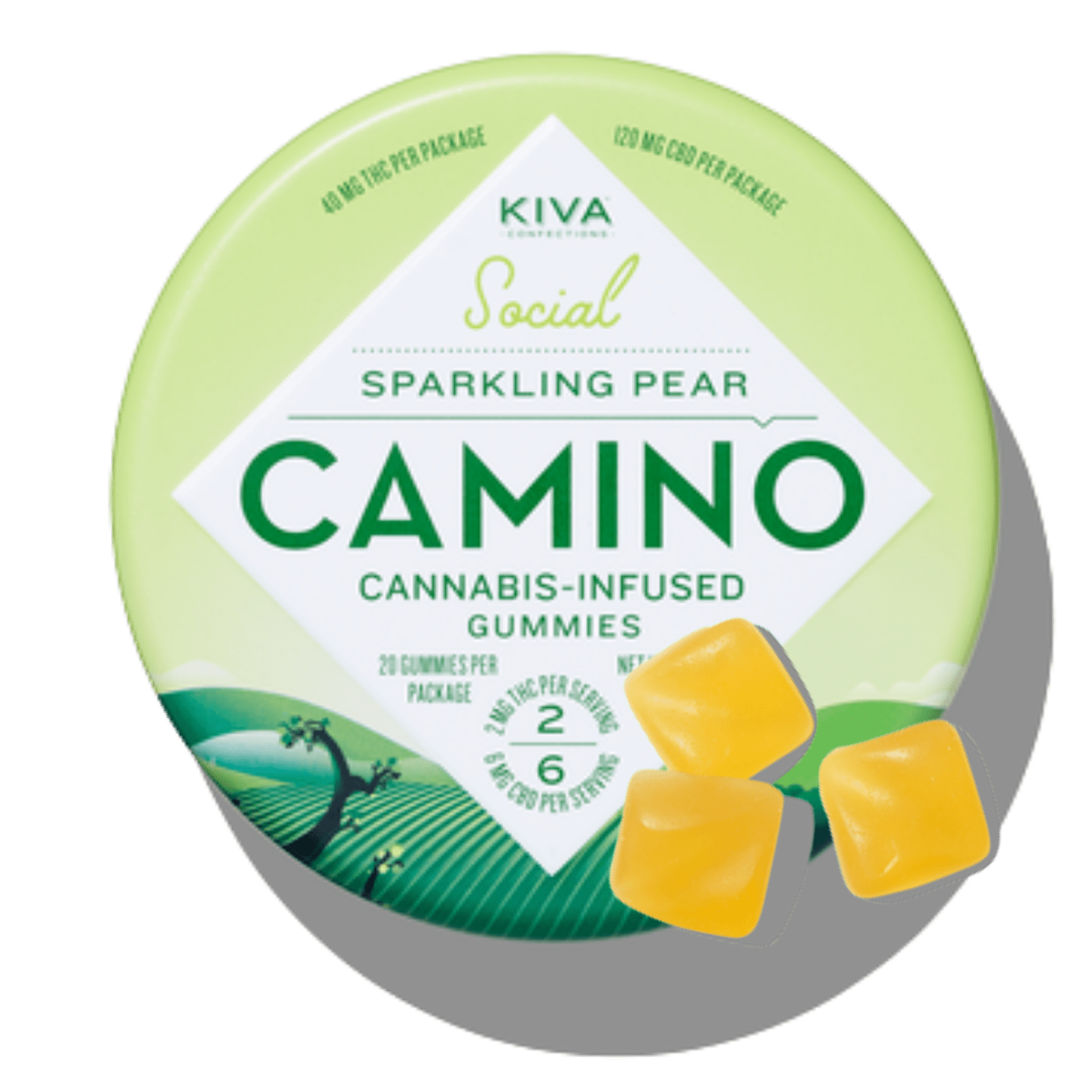 Sparkling Pear (Social) (H) 1:3 CBD:THC |  2mg:6mg 20Pk Gummies | Camino