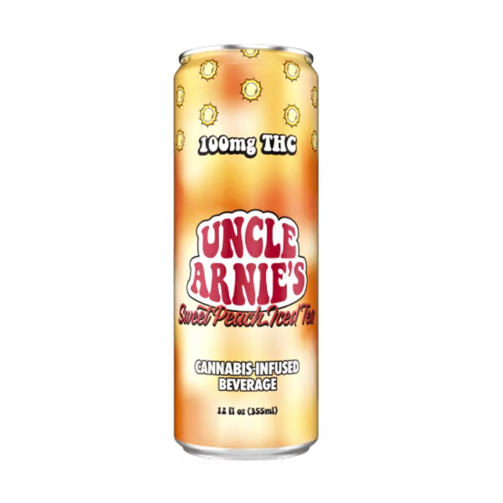 Sweet Peach Iced Tea | 12oz 100mg Can Beverage | Uncle Arnie's