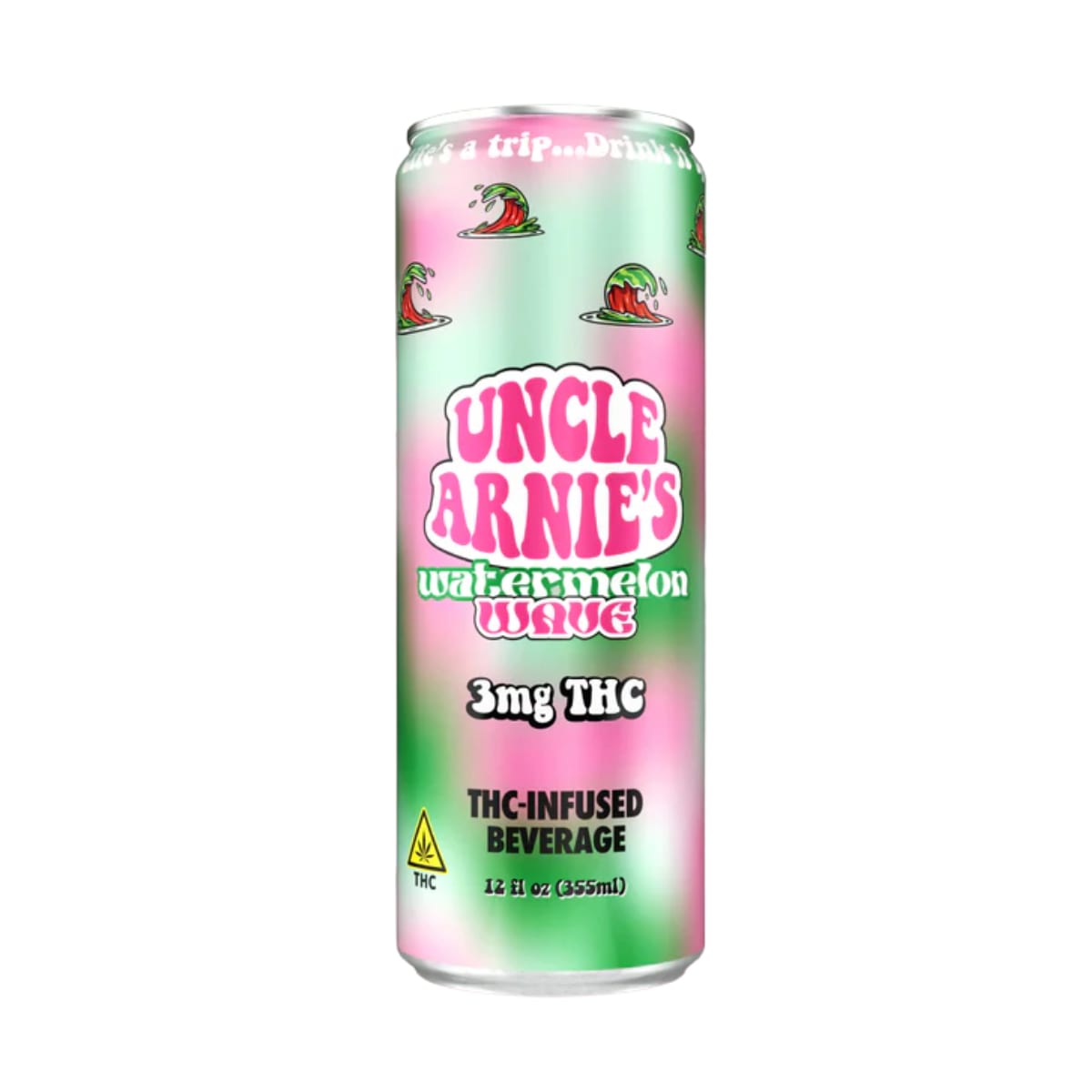 Watermelon Wave | 12oz 100mg Can Beverage | Uncle Arnie's
