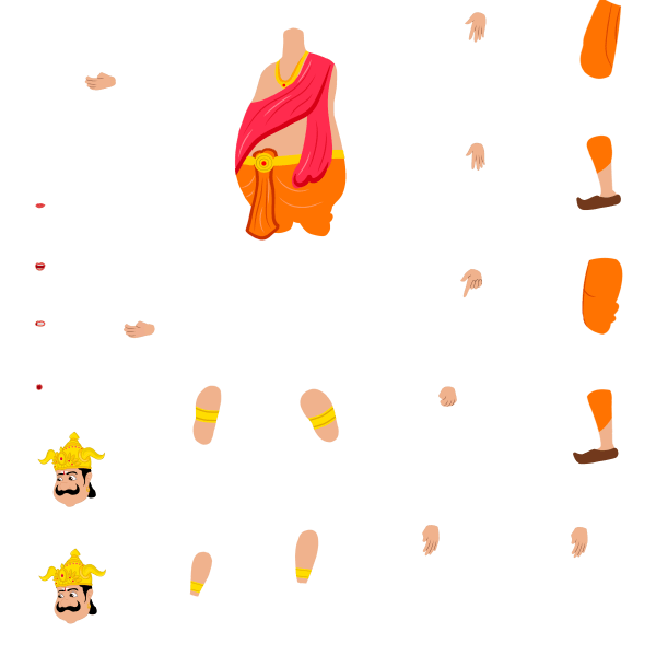 Indian Mythological Demon Asura King Chroma Toons Custom Character Rigging Sheet