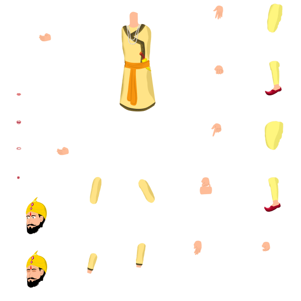 Indian Royal Guard Soldier Chroma Toons Custom Character Rigging Sheet