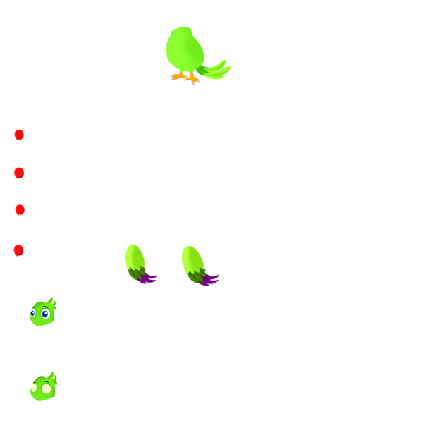 Cute Green Bird Parrot Chroma Toons Custom Character Rigging Sheet