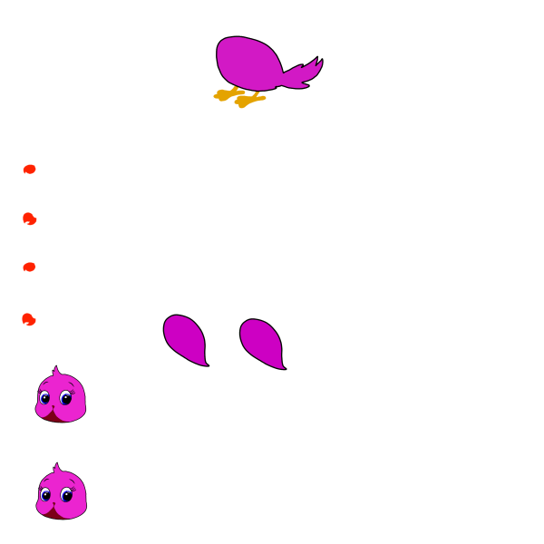 Cute Pink Bird Chroma Toons Custom Character Rigging Sheet