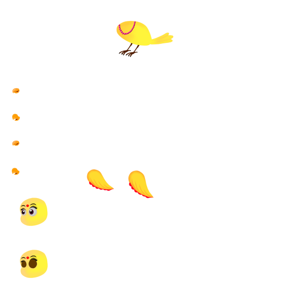 Yellow Tuni Bird Chroma Toons Custom Character Rigging Sheet
