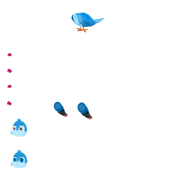 Cute Blue Bird Chroma Toons Custom Character Rigging Sheet