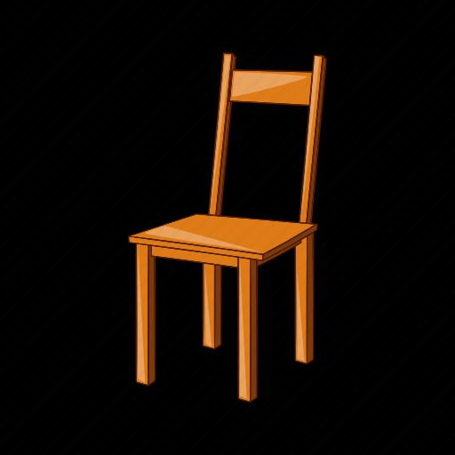 Simple Wooden Chair Vector Graphic Illustration Cartoon
