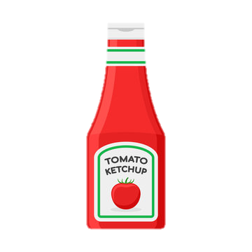Flat Design Tomato Ketchup Bottle Vector Illustration