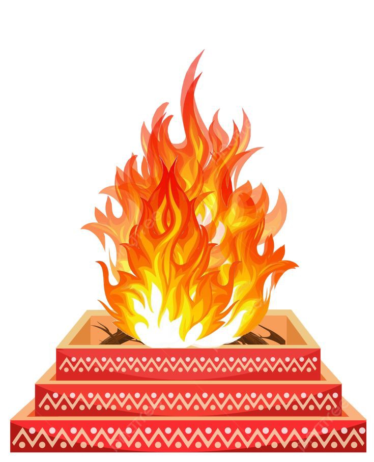 Traditional Sacred Fire Havan Kund 2D Cartoon Vector Prop