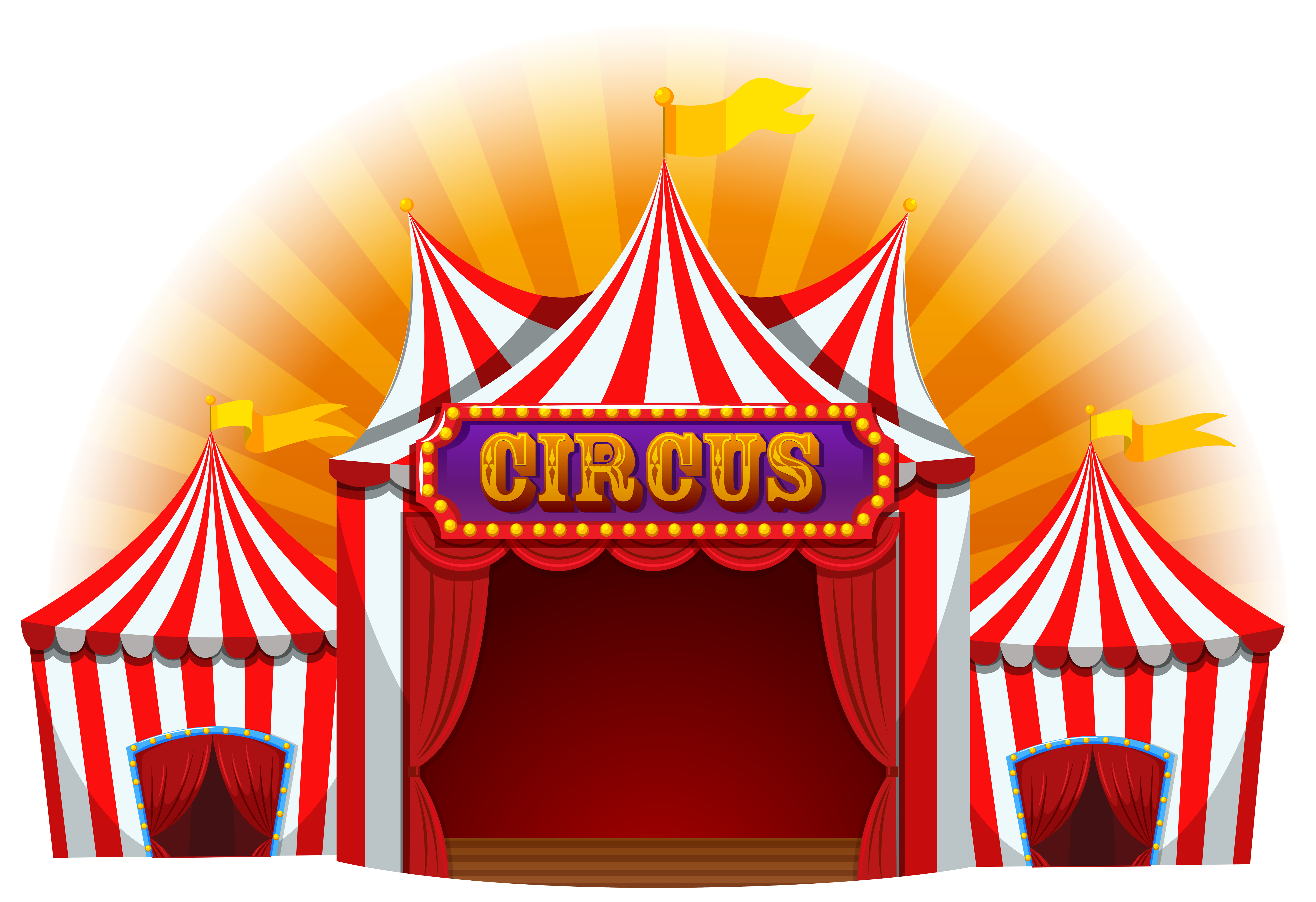 Red and White Circus Tent 2D Cartoon Vector Prop