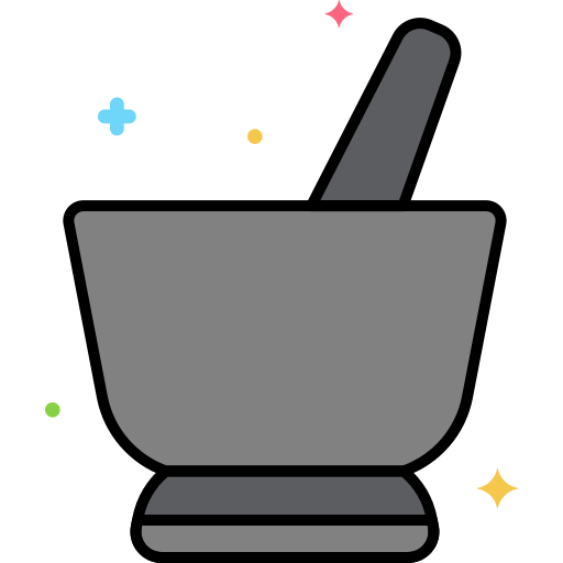 Traditional Mortar and Pestle 2D Cartoon Vector Prop