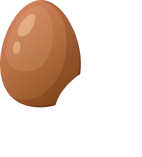 Broken Brown Chicken Egg 2D Cartoon Transparent Vector Prop
