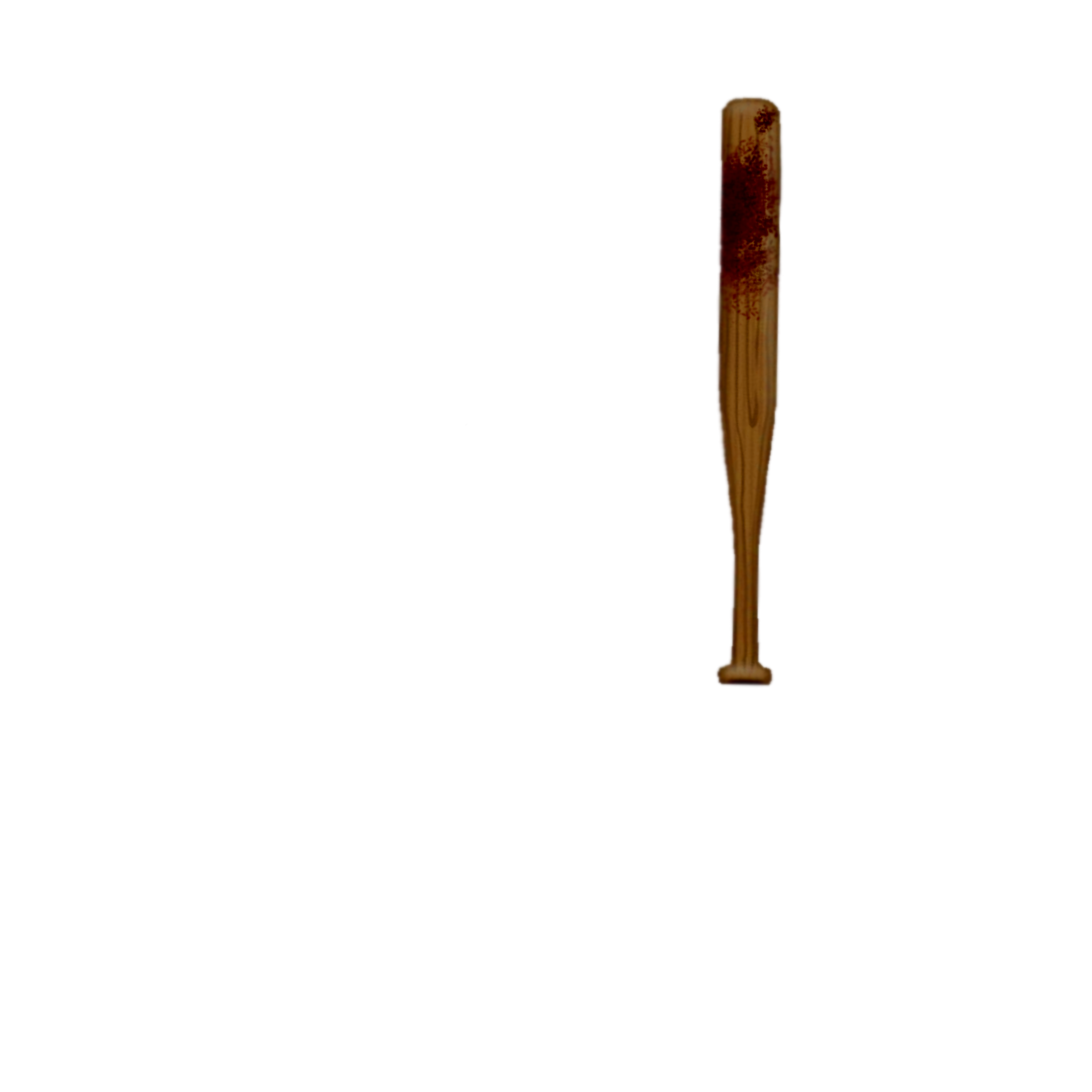 Bloody Wooden Baseball Bat 2D Cartoon Weapon Prop