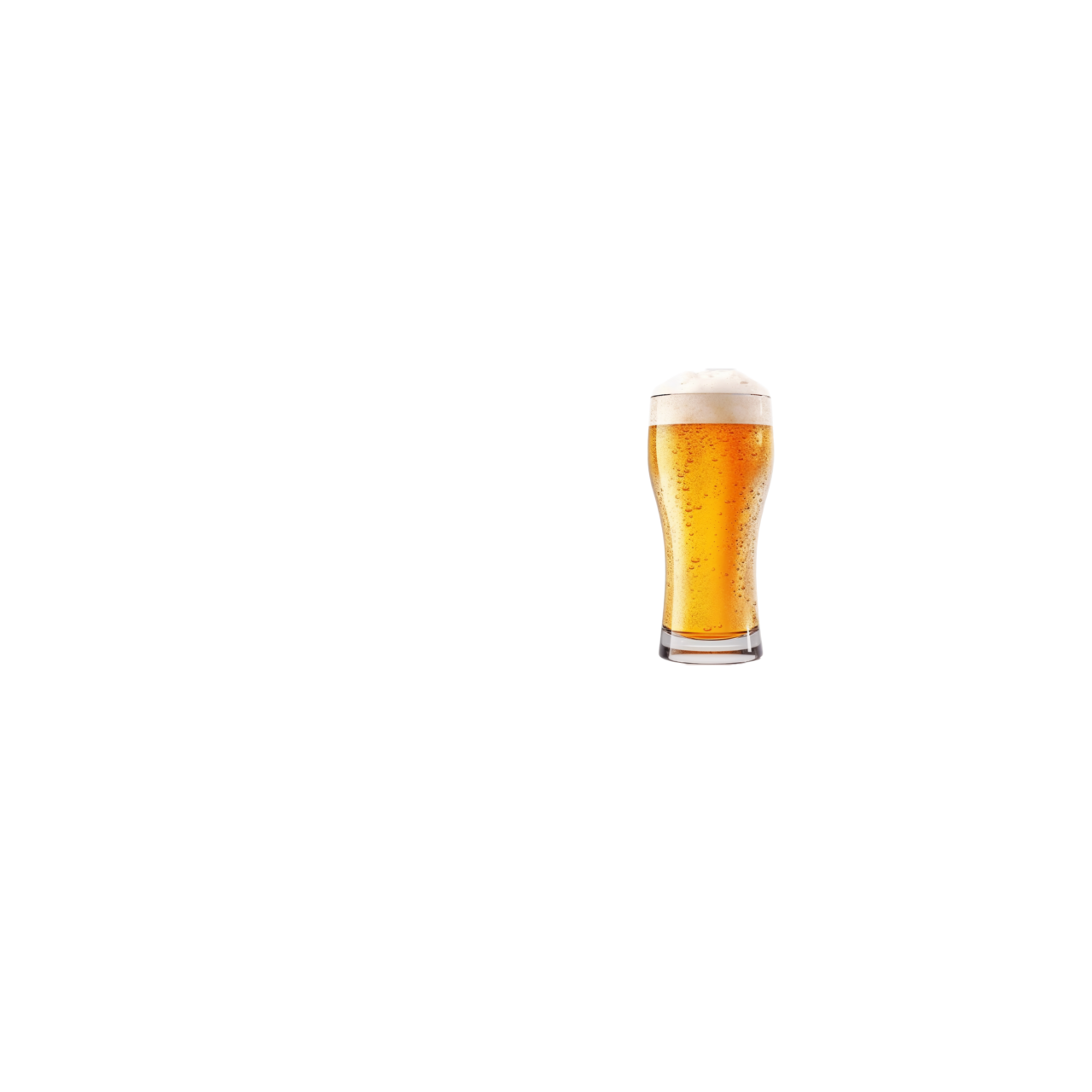 Tall Glass of Beer with Foam 2D Cartoon Transparent Prop