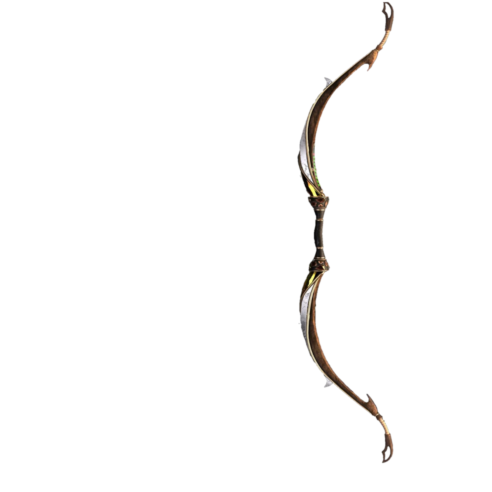Ornate Fantasy Wooden Bow 2D Cartoon Transparent Prop