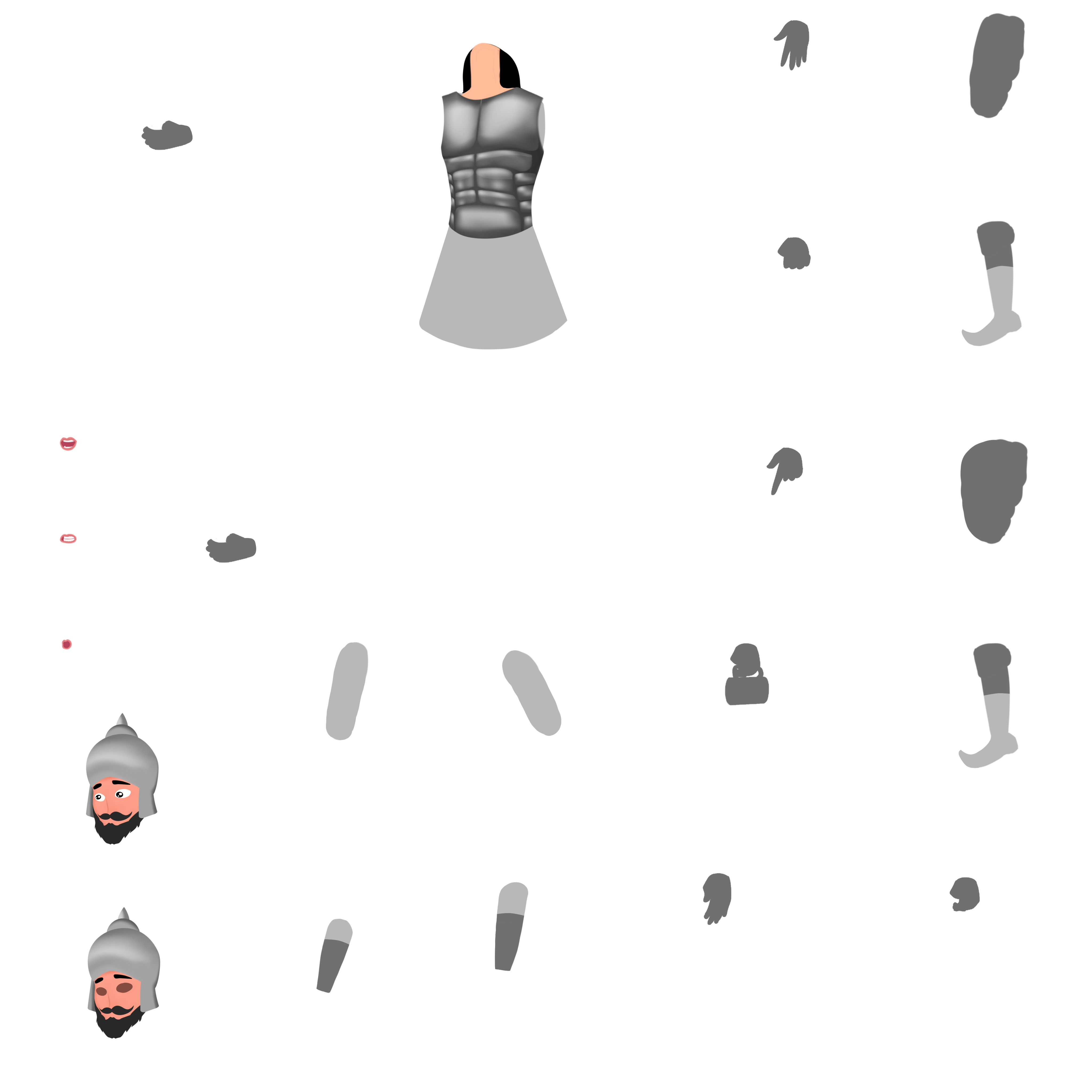 Indian Armored Soldier Guard Chroma Toons Custom Character Rigging Sheet