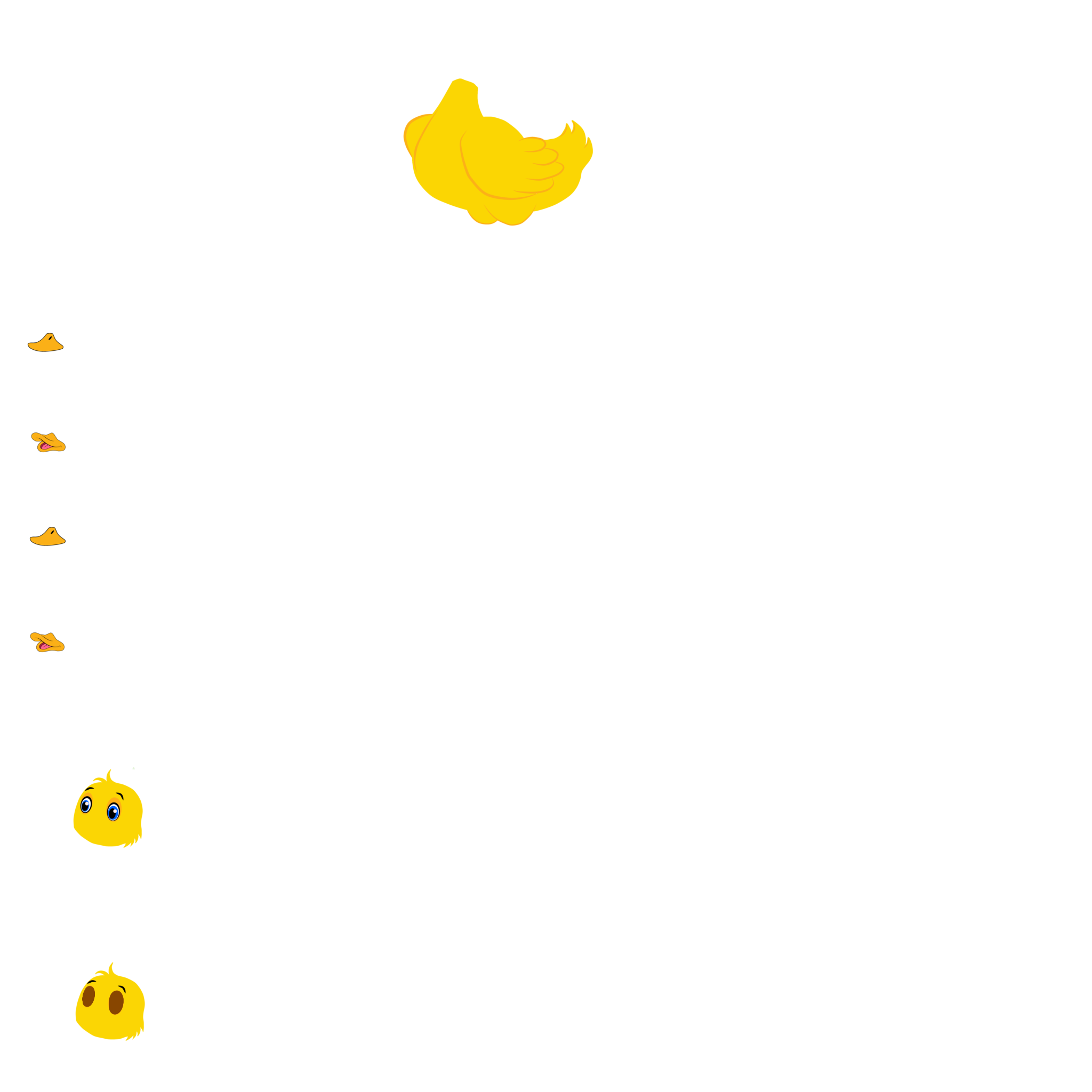 Cute Yellow Duck Chroma Toons Custom Character Rigging Sheet