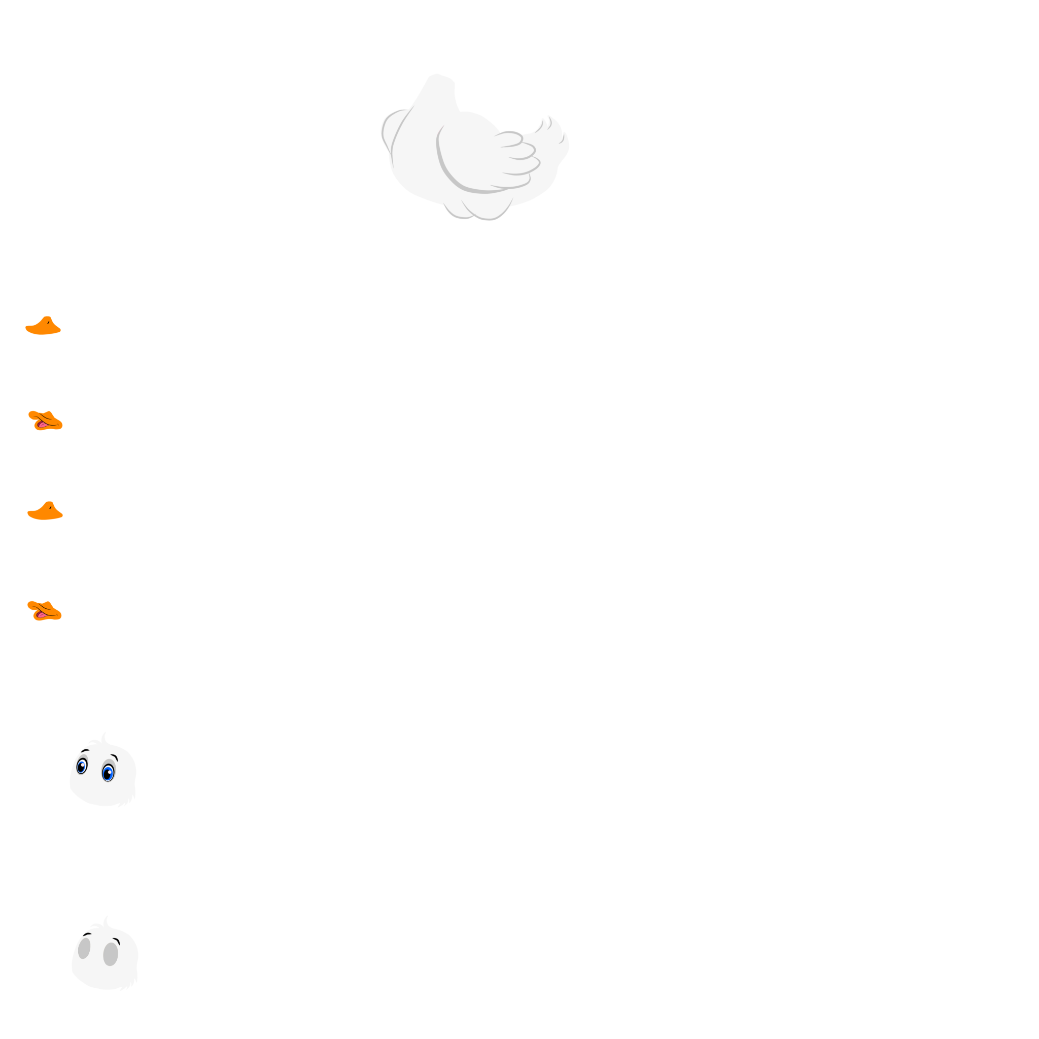 Cute White Duck Chroma Toons Custom Character Rigging Sheet